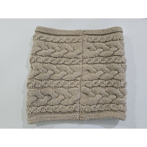 Gap Wool Blend Cable Knit Cowl Neck Warmer Beige - Picture 3 of 7